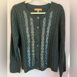 Ellen Tracy cardigan with sequin detail